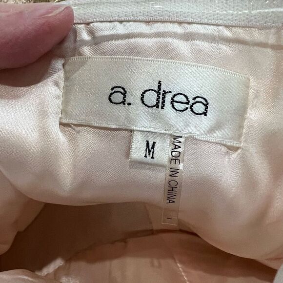 A.Drea Pink & Gold Floral Appliqué Strapless Semi Formal Dress - Picture 5 of 12